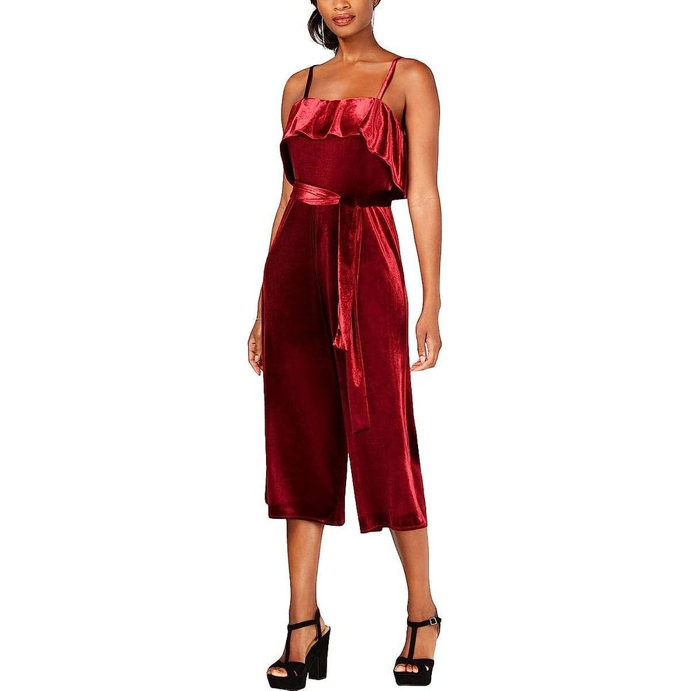 Avec Les Filles Womens Zipper Closure Jumpsuit,Wine,12